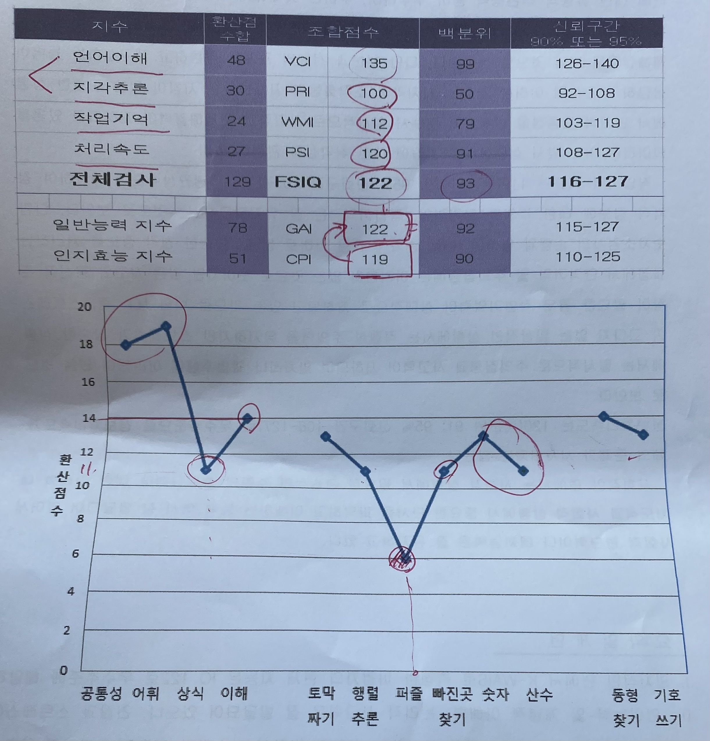 웩슬러랑 여기 검사결과랑 똑같이 나왔어요! 소름 : 나만의 아이큐